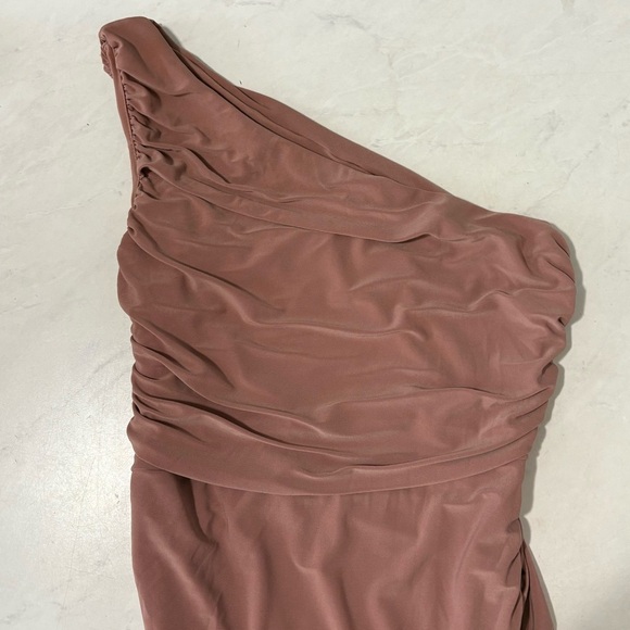 Club L London Mauve Maternity One Strap Ruched Bodycon Dress Size 6 Formal Party - Picture 3 of 5